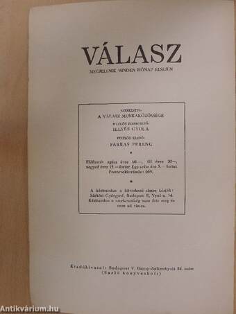 Válasz 1947. április