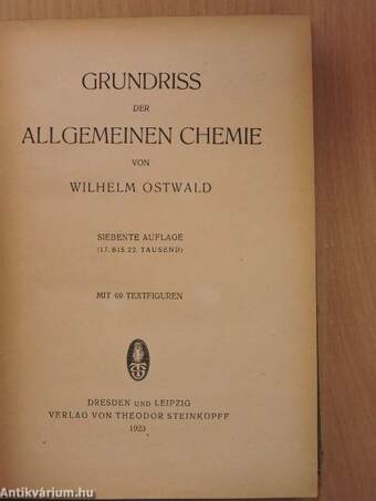 Grundriss der Allgemeinen Chemie