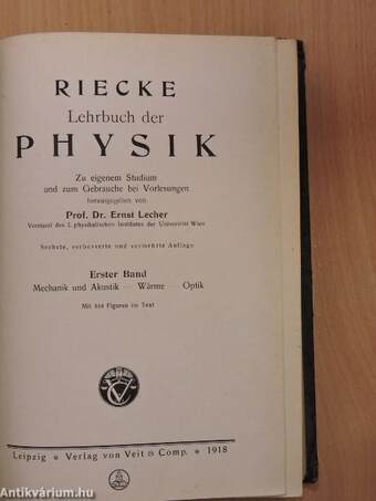 Riecke Lehrbuch der Physik I.