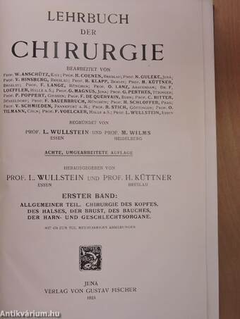 Lehrbuch der Chirurgie I-II.