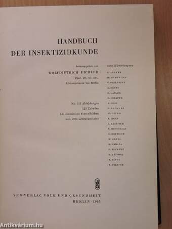 Handbuch der Insektizidkunde