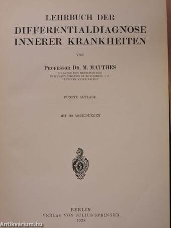 Lehrbuch der Differentialdiagnose innerer Krankheiten