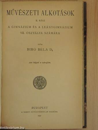 Művészeti alkotások II./A magyar művészet alkotásai