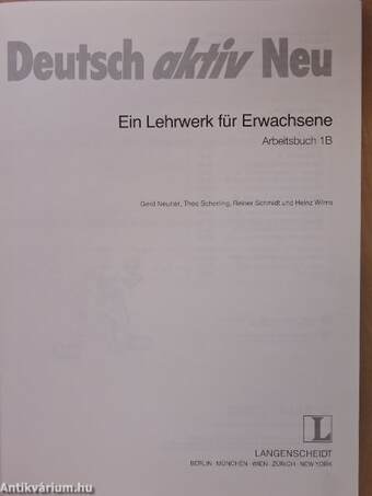 Deutsch aktiv Neu 1B - Arbeitsbuch