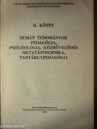 A XVII. Országos Tudományos Diákkonferencia kiemelkedő pályamunkái II.