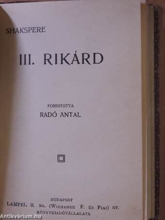 Hamlet dán királyfi/III. Rikárd