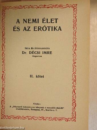 A nemi élet és az erótika I-IV.