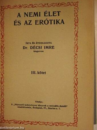 A nemi élet és az erótika I-IV.