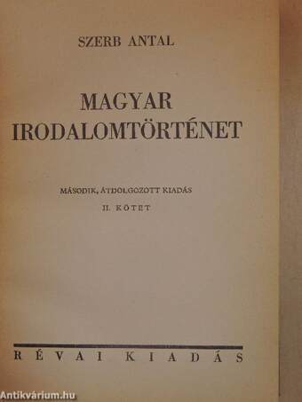 Magyar irodalomtörténet I-II.