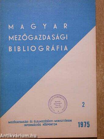 Magyar mezőgazdasági bibliográfia 1975/2