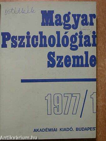 Magyar Pszichológiai Szemle 1977. január-december