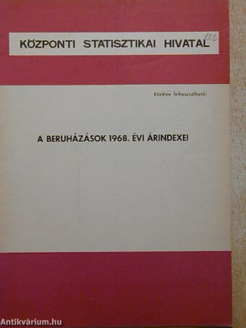 A beruházások 1968. évi árindexei