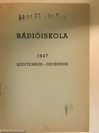 Rádióiskola 1947 szeptember-december