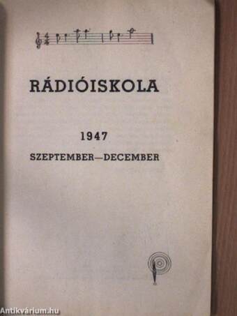 Rádióiskola 1947 szeptember-december