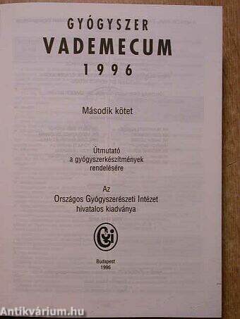 Gyógyszer vademecum 1996. II. (töredék)