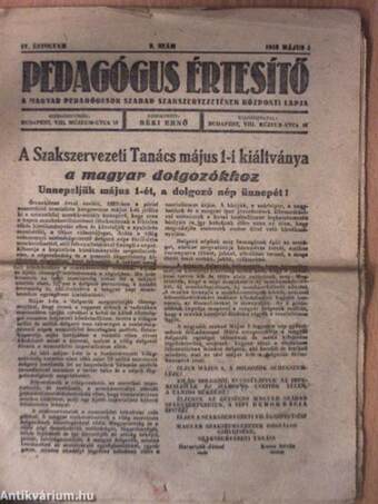 Pedagógus Értesítő 1948. május 1.