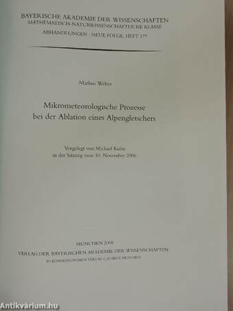 Mikrometeorologische Prozesse bei der Ablation eines Alpengletschers