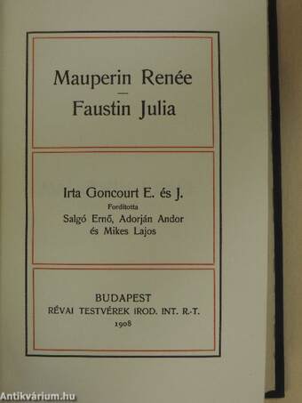 Mauperin Renée/Faustin Julia