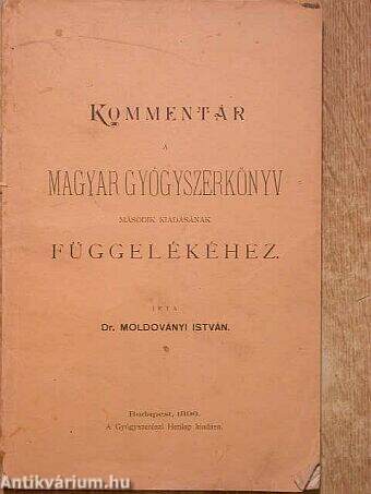 Kommentár a Magyar Gyógyszerészkönyv második kiadásának függelékéhez