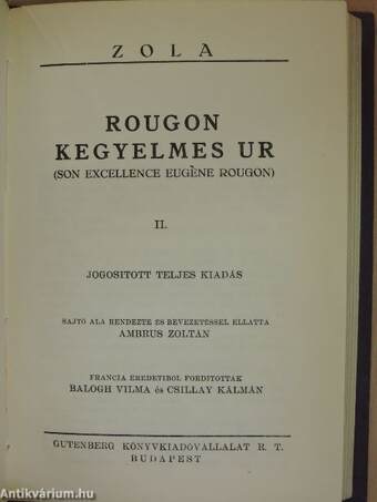 Rougon kegyelmes ur I-IV.