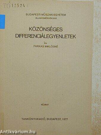 Közönséges differenciálegyenletek