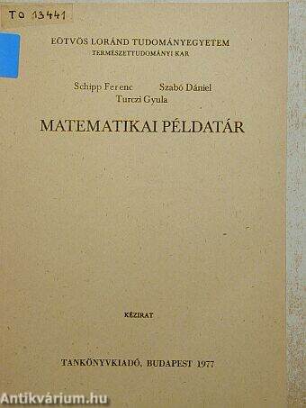 Matematikai példatár II. félév