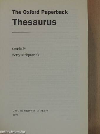 The Oxford Paperback Thesaurus