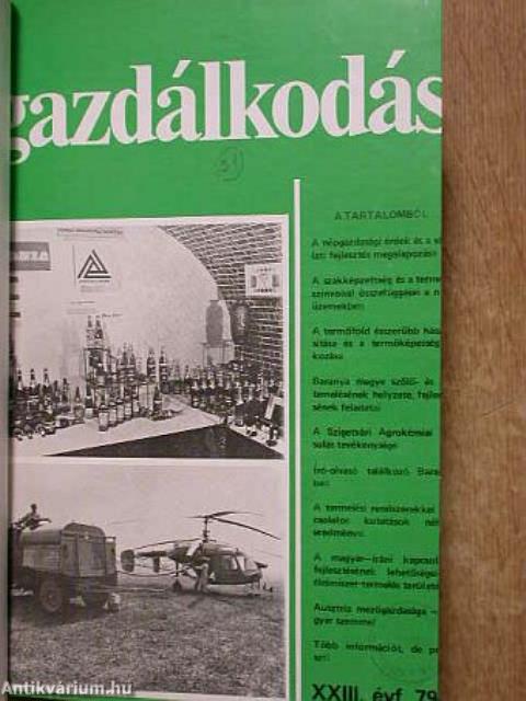 Gazdálkodás 1979. január-december