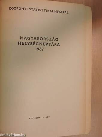 Magyarország helységnévtára 1967