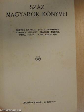 Száz magyarok könyvei X.