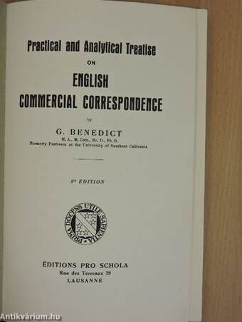 Practical and Analytical Treatise on English Commercial Correspondence