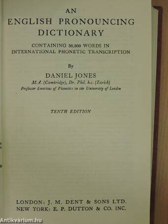 An English Pronouncing Dictionary
