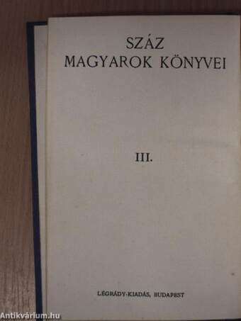 Száz magyarok könyvei III.