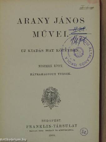 Arany János művei IV.