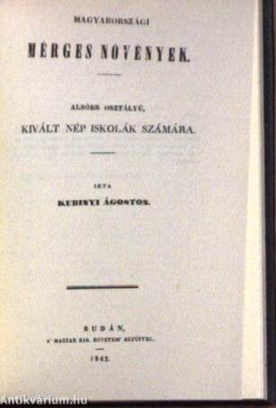 Pest-budai rézmetszők a 19. században/Kubinyi Ágoston: Magyarországi mérges növények c. hasonmása (minikönyv) (számozott)