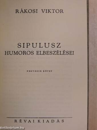 Sipulusz humoros elbeszélései IV.