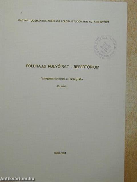 Földrajzi folyóirat - Repertórium