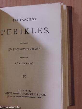 Julius Agricolának életéről és erkölcseiről/Agricola élete/Vigasztalások/Hannibal útja az Alpeseken át/Perikles/Szemelvények a kódexek irodalmából I-II.