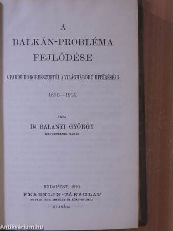 A Balkán-probléma fejlődése