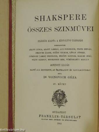 Shakspere történeti szinművei II. (töredék)