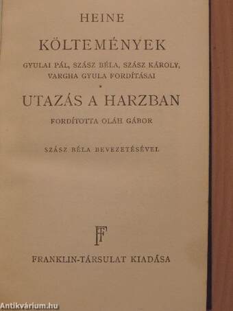 Költemények/Utazás a Harzban