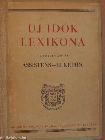 Uj idők lexikona 3. (töredék)