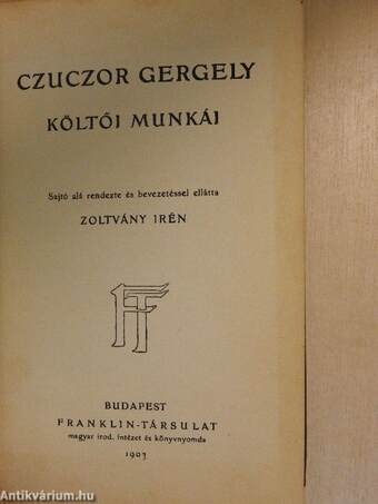 Czuczor Gergely költői munkái