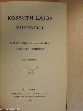 Kossuth Lajos munkáiból