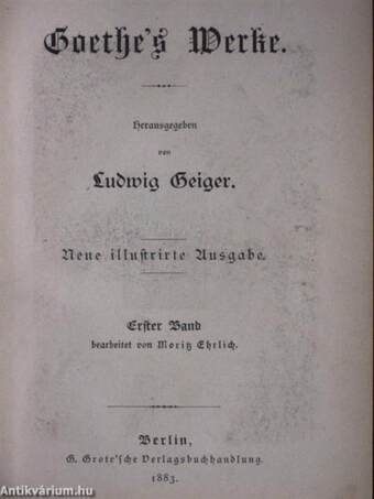 Goethe's Werke 1-3., 5. (gótbetűs)