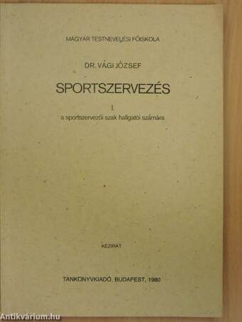 Sportszervezés I.