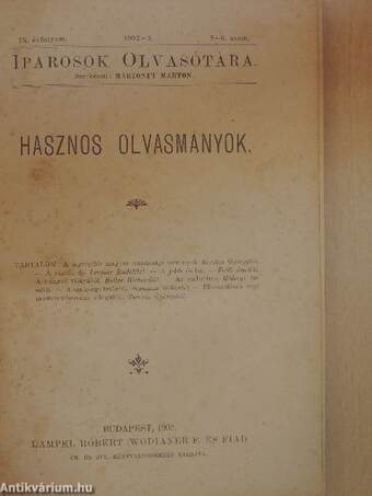 Iparosok olvasótára 1902-3/5-6., 1903/9-10.