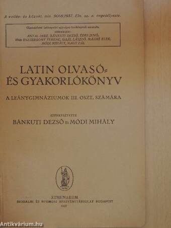 Latin olvasó- és gyakorlókönyv III.