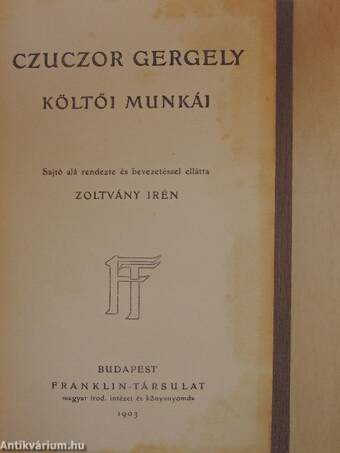 Czuczor Gergely költői munkái