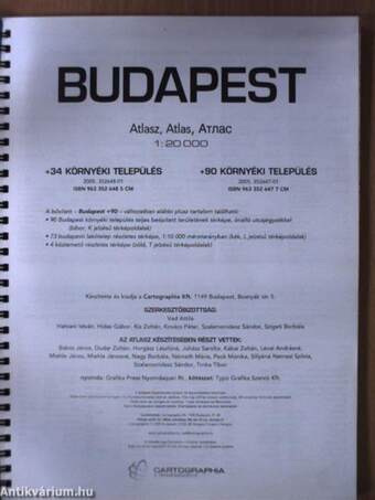 Budapest atlasz + 34 környéki település